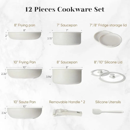 12 pcs Pots and Pans Set