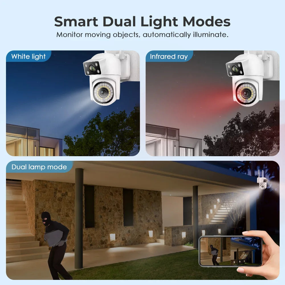 8MP 4K Dual Lens WIFI Surveillance Camera Outdoor