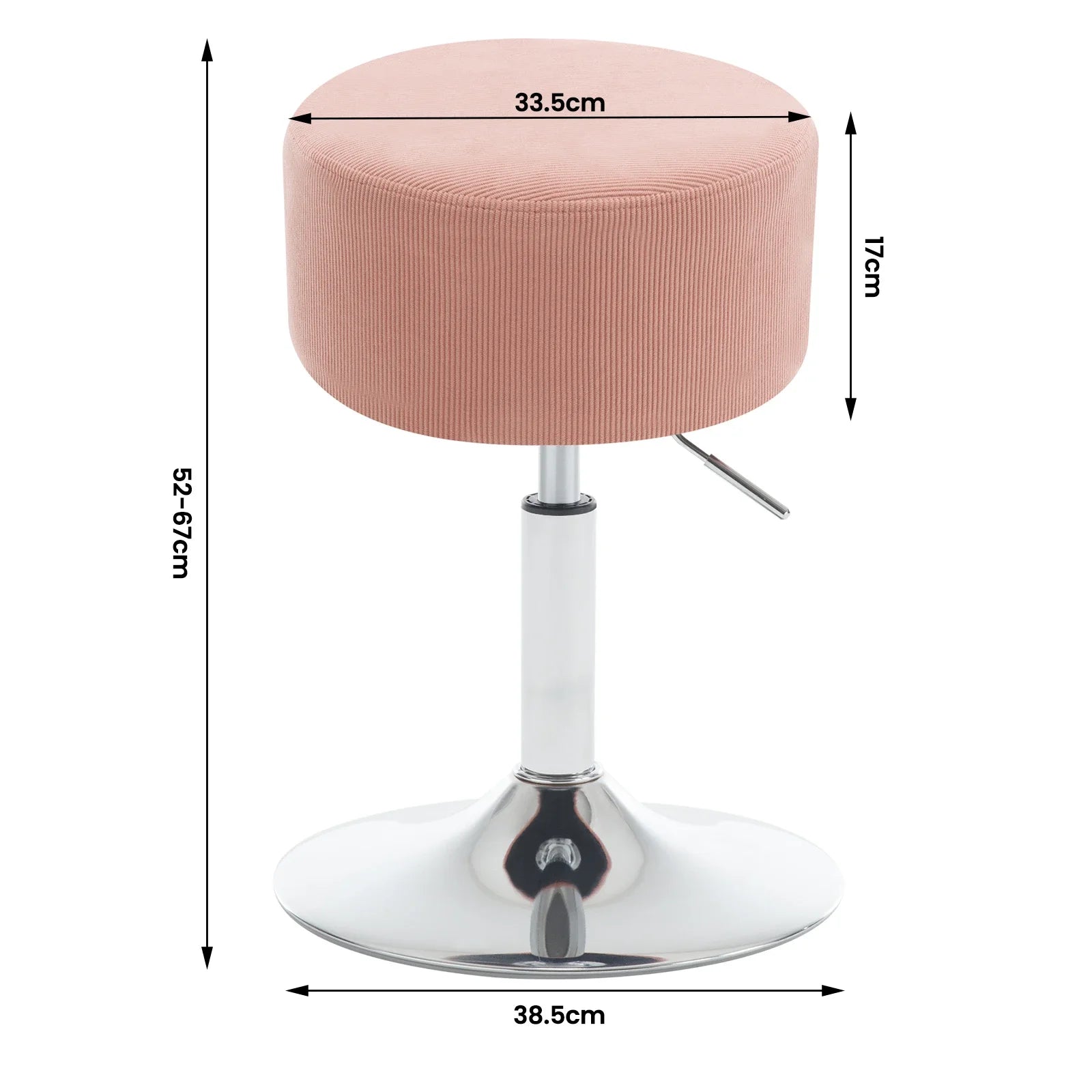 White Round Swivel Bar Stools Height-Adjustable Makeup Stools