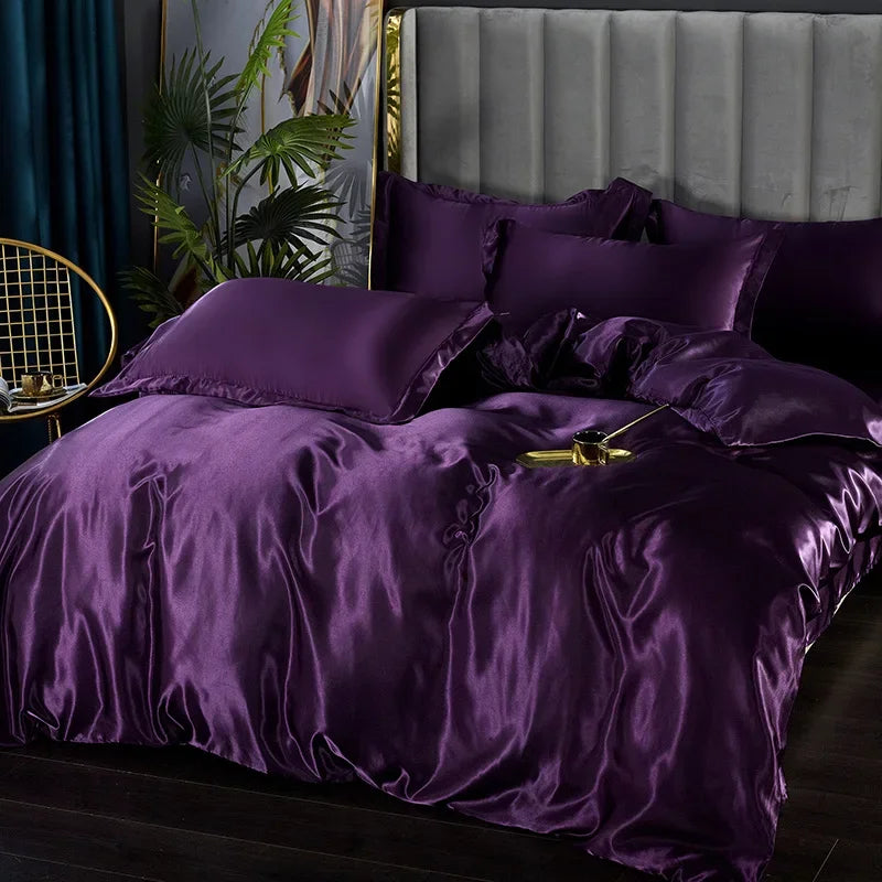 Silk Bedding Set with Duvet Cover 