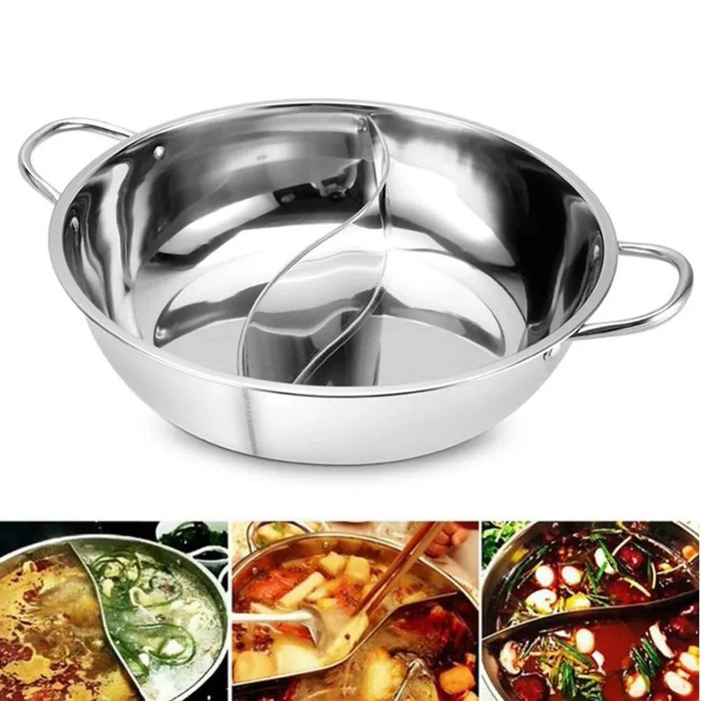 30cm Hot Pot with Divider Stainless Steel Household