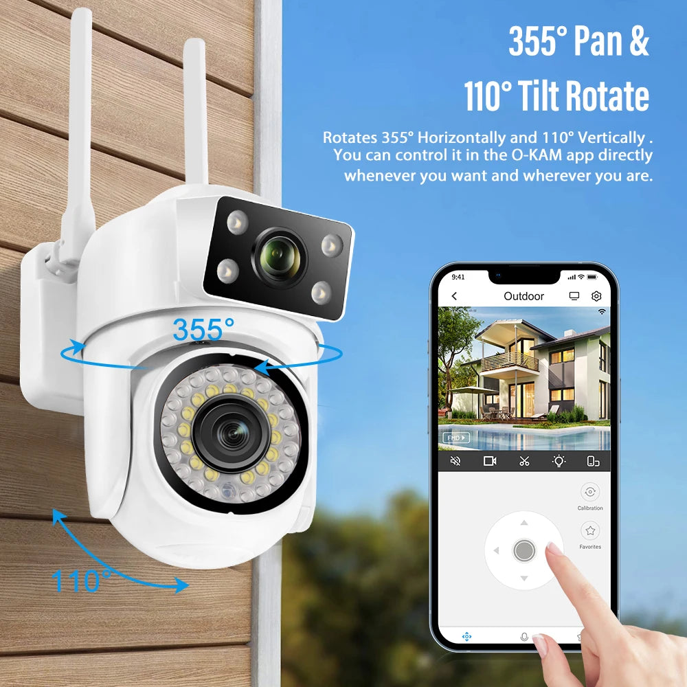 8MP 4K Dual Lens WIFI Surveillance Camera Outdoor
