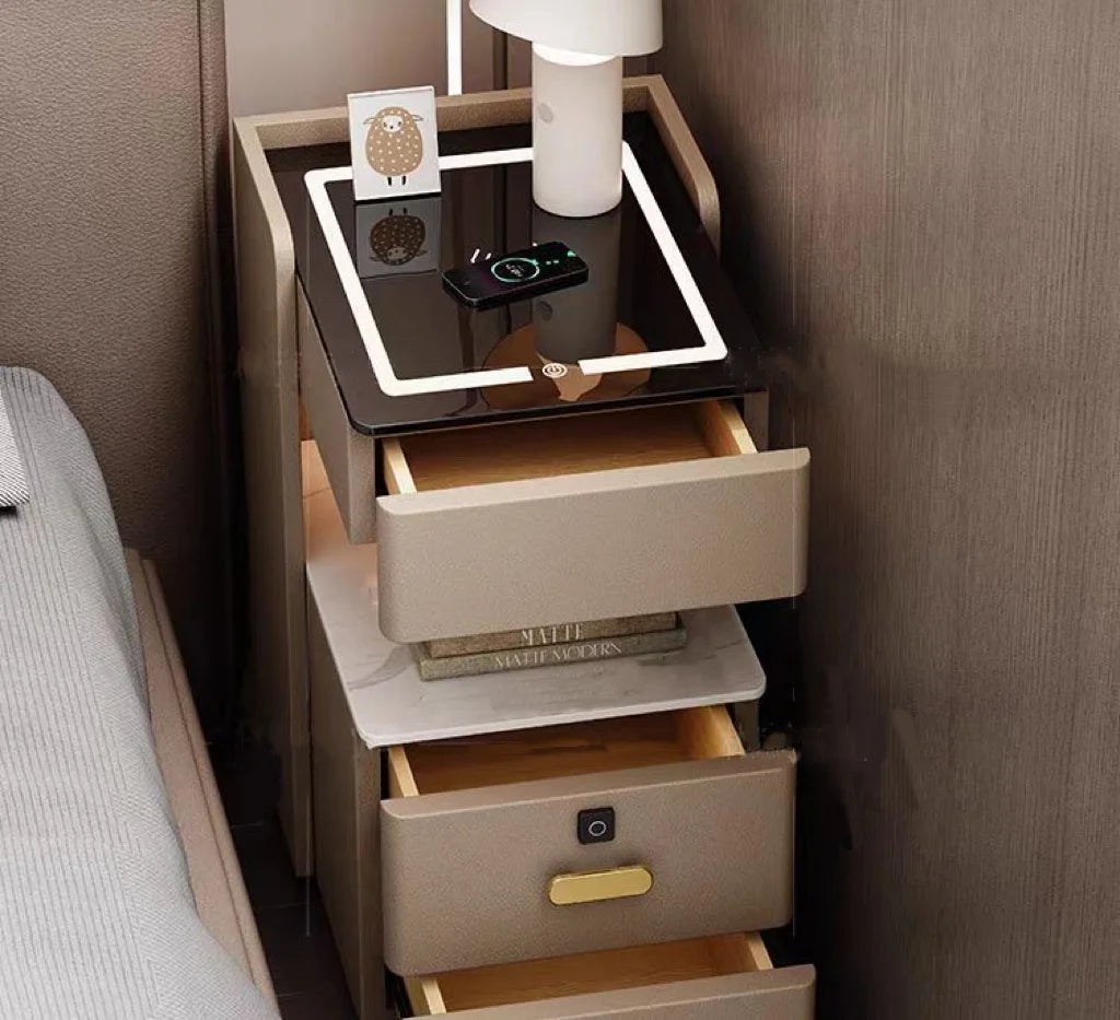 Small Smart Bedside Cabinet, Simple and Modern, High-end