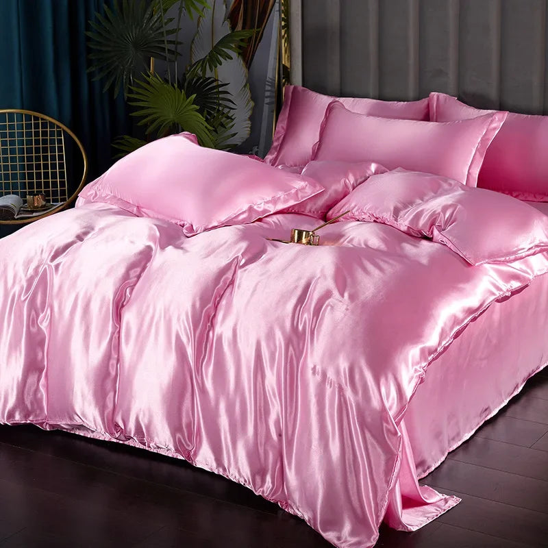 Silk Bedding Set with Duvet Cover 
