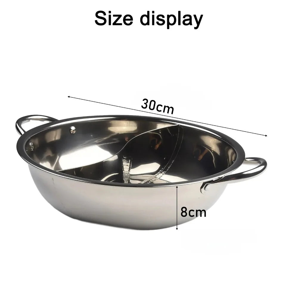 30cm Hot Pot with Divider Stainless Steel Household
