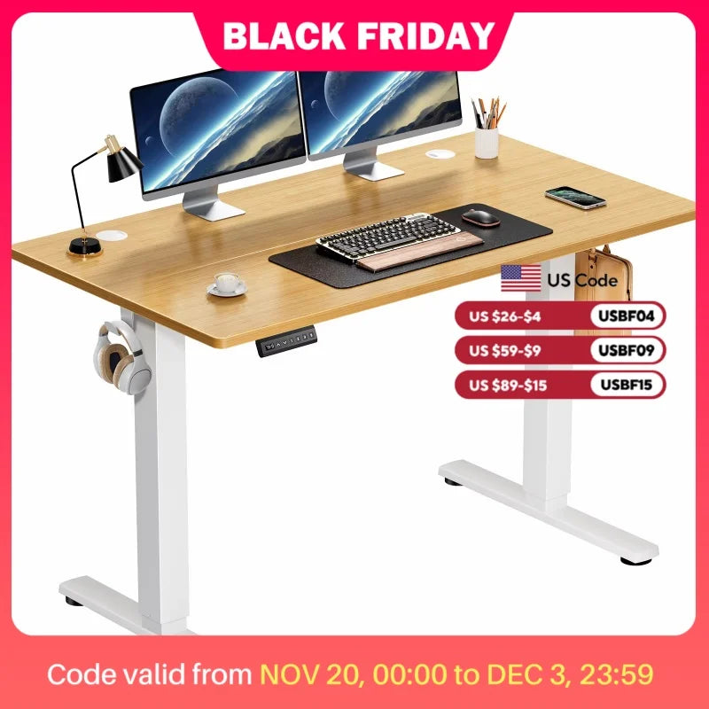 JHK Electric Standing Desk Height Adjustable 40x24 Inch