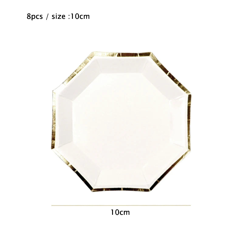 White Disposable Tableware Set Party Supplies