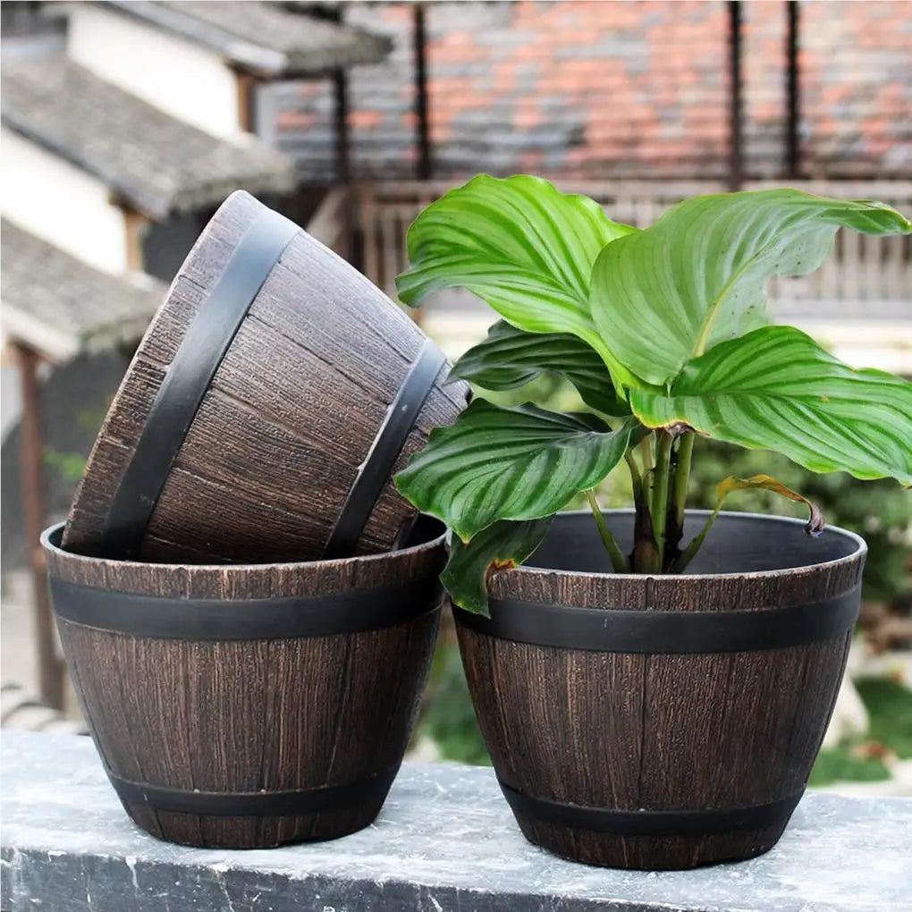 9 Inch Resin Flower Pot Vintage Style