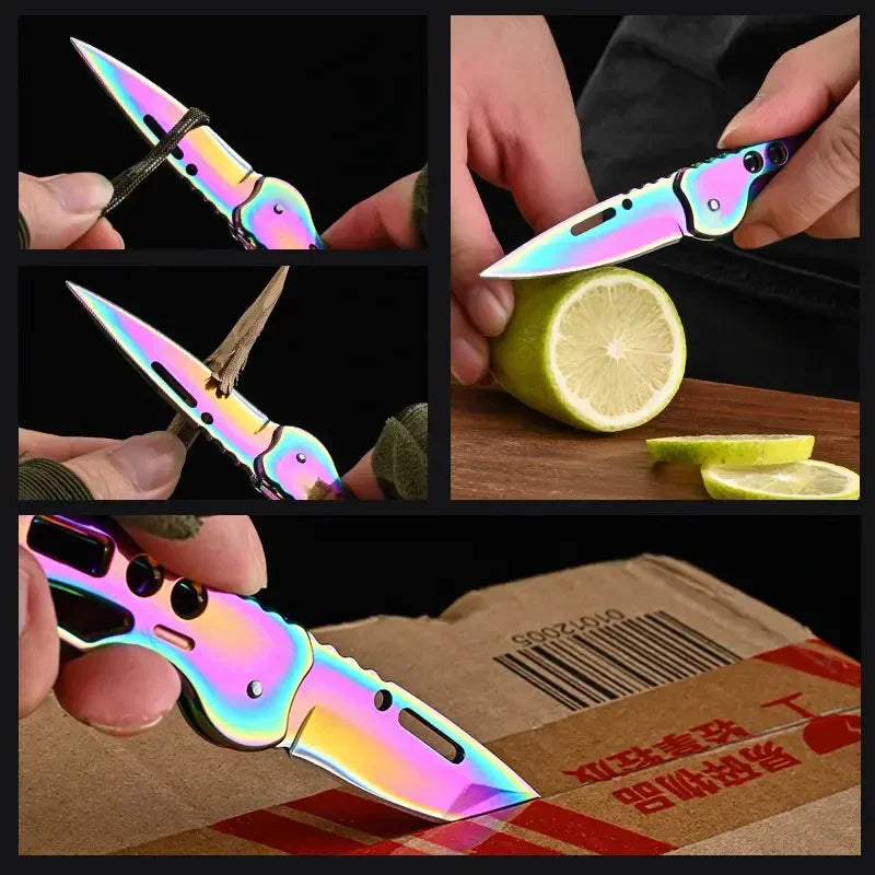 Folding Fruit Knife, Stainless Steel Outdoor