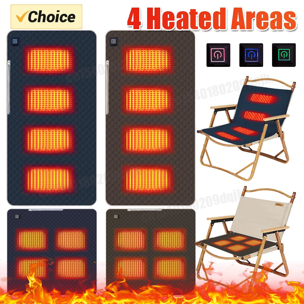 4 Heated Areas Electric Blankets Mat Winter Body Warmer