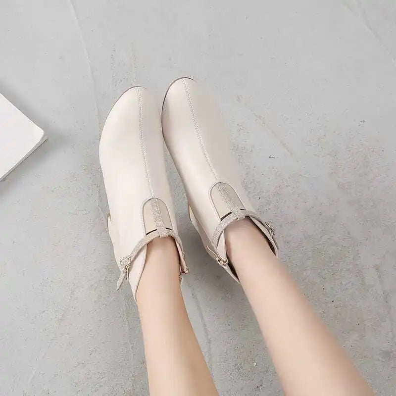 Leather Waterproof Women's Ankle Boots