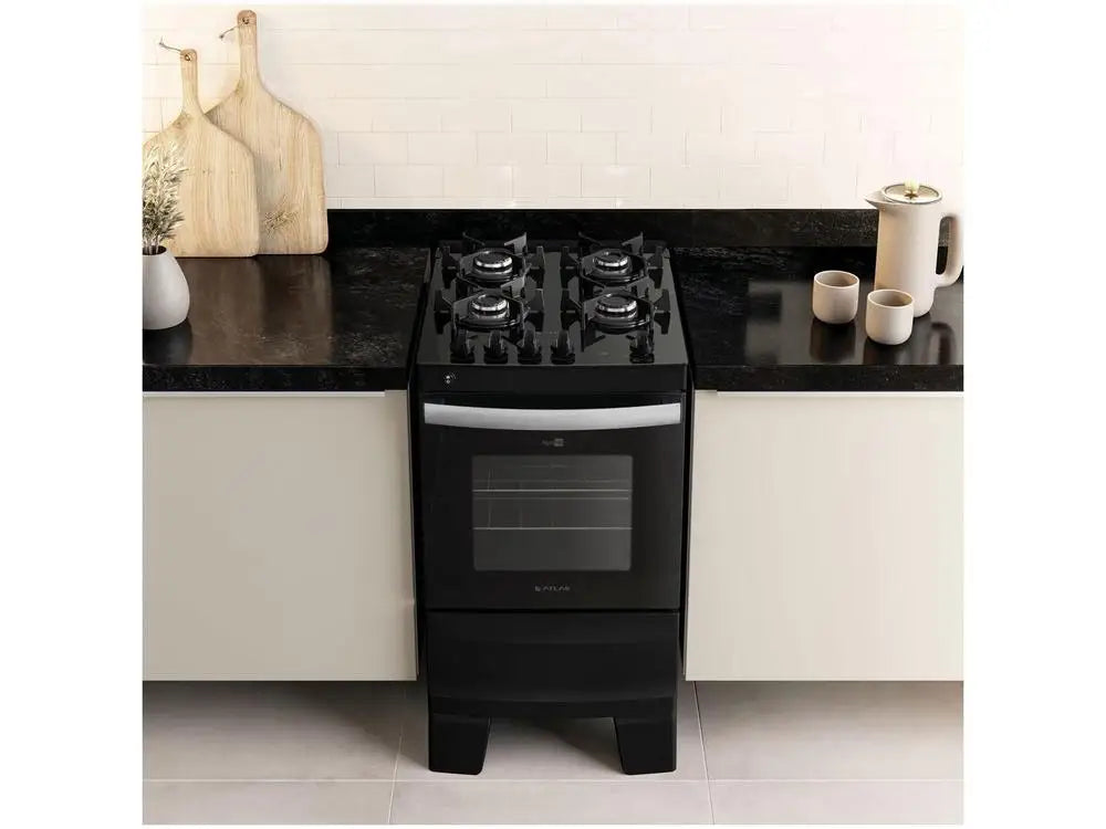 4 Stove Atlas Black Table Glass Agile UP - Bivolt