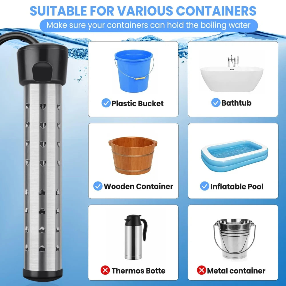 Immersion Water Heater, 1500W Portable Bucket Heater