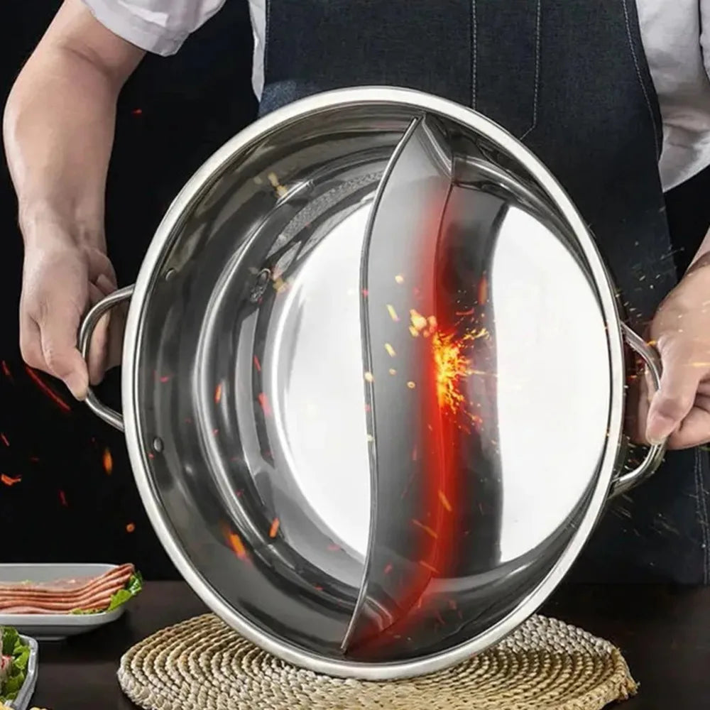 30cm Hot Pot with Divider Stainless Steel Household