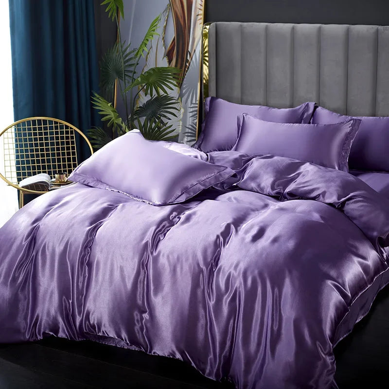 Silk Bedding Set with Duvet Cover 