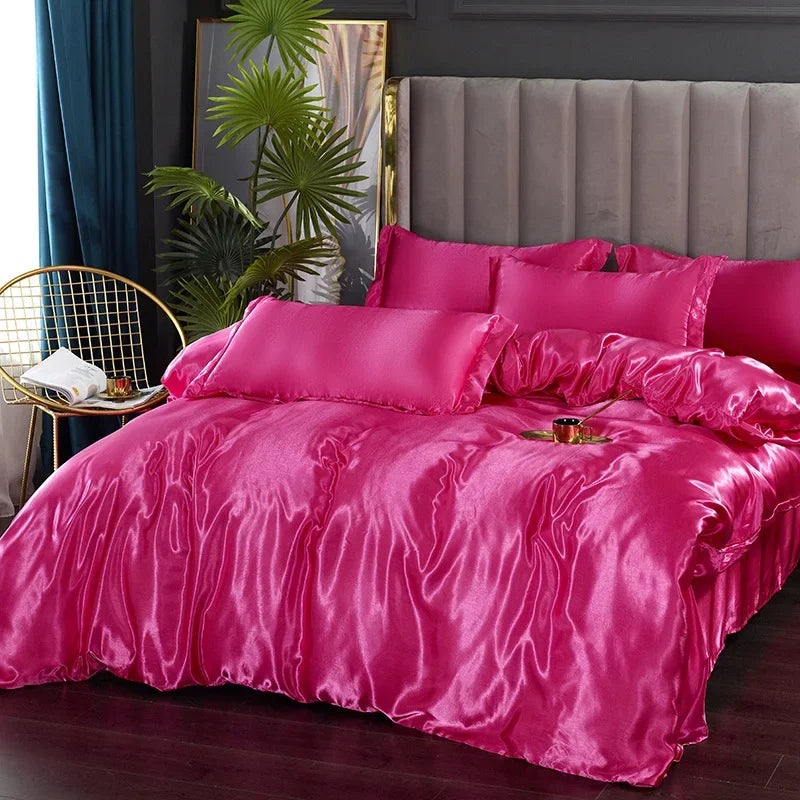 Silk Bedding Set with Duvet Cover 