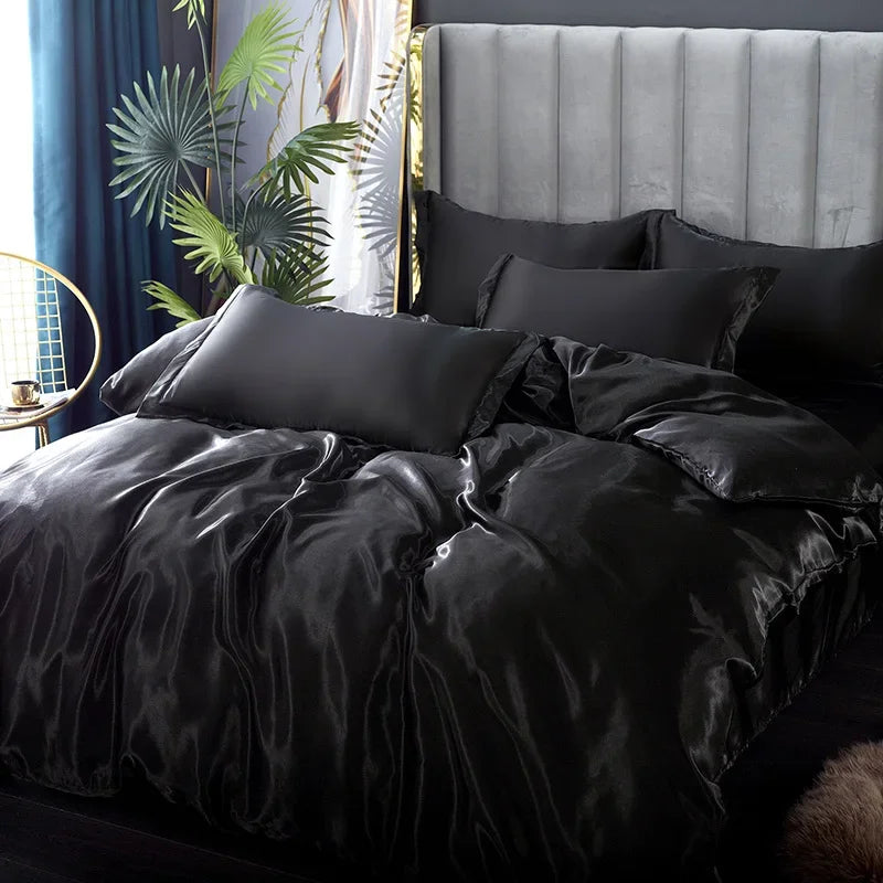 Silk Bedding Set with Duvet Cover 