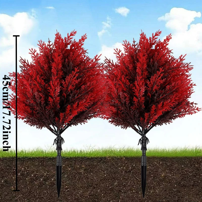 Red Lavender Artificial Ground Stake Flowers with Pegs for Autumn