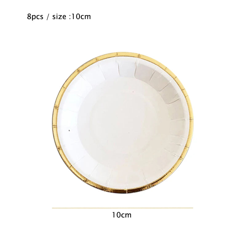 White Disposable Tableware Set Party Supplies