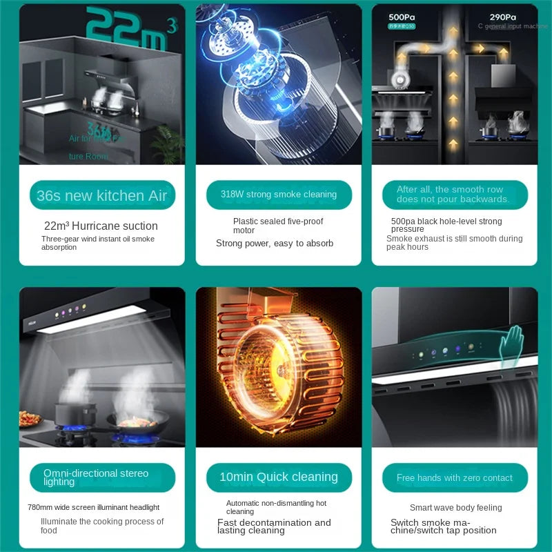 Large Suction Hood Kitchen Range Hood Exhaust