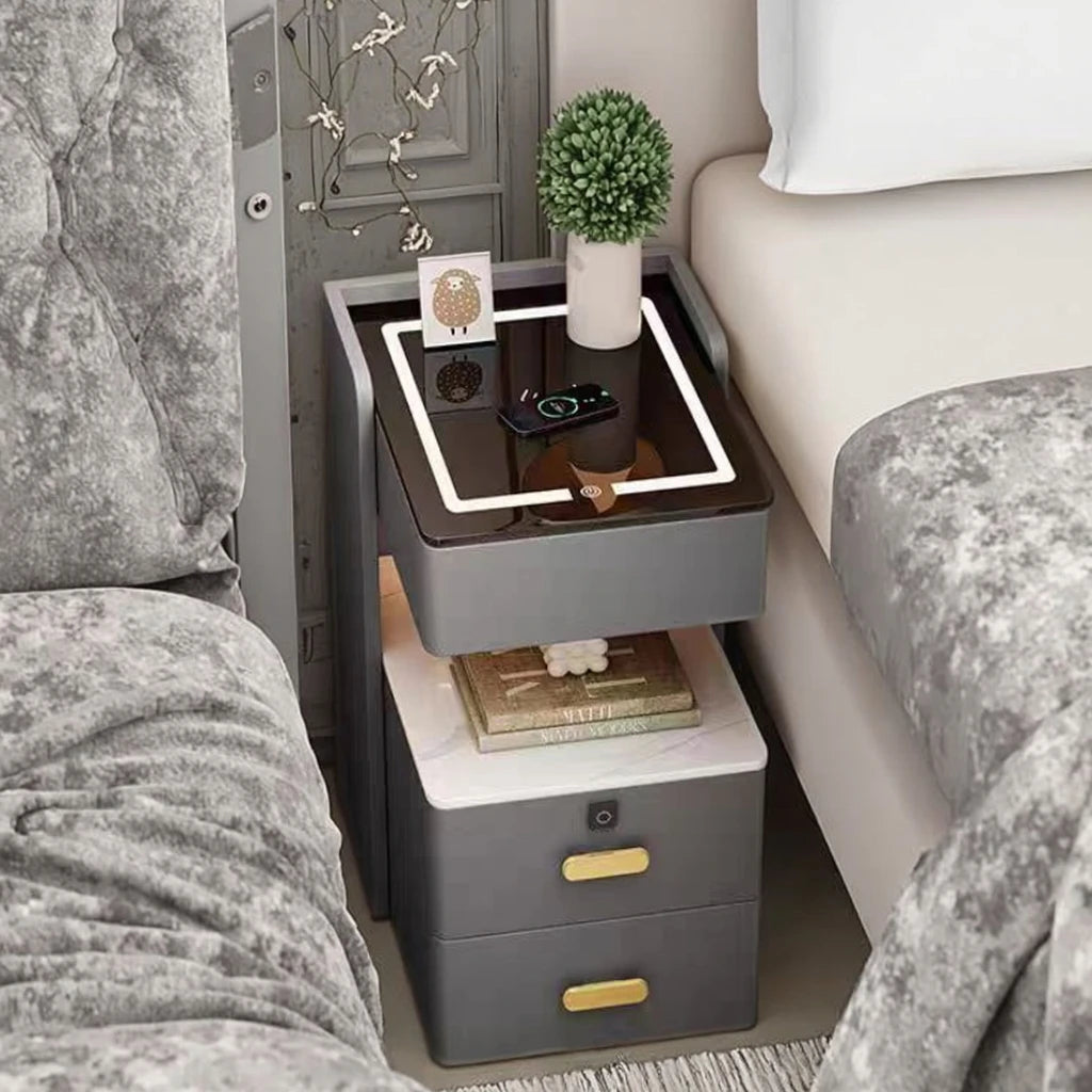 Small Smart Bedside Cabinet, Simple and Modern, High-end