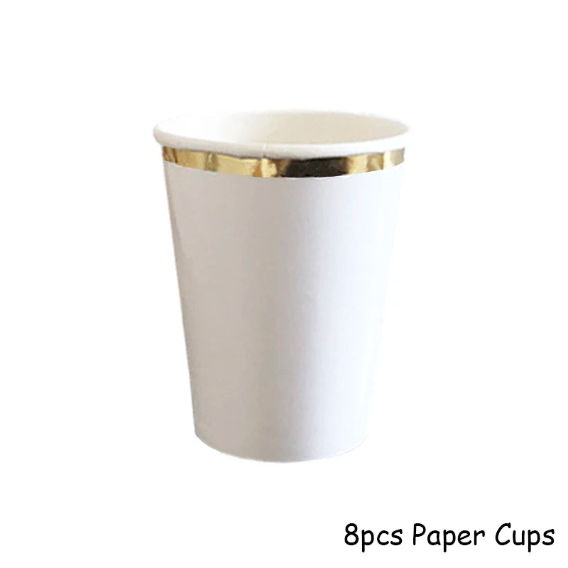 White Disposable Tableware Set Party Supplies