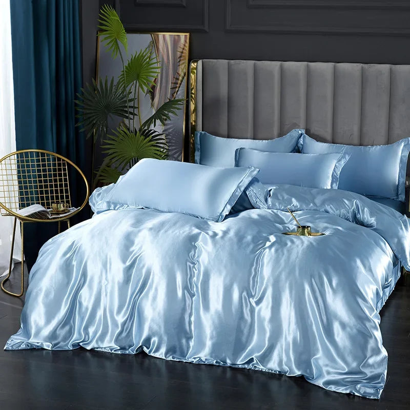 Silk Bedding Set with Duvet Cover 
