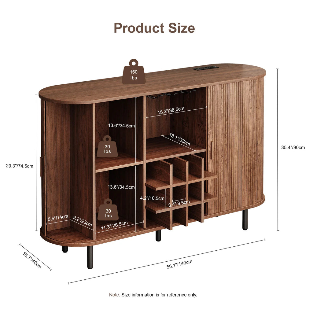 Wine Bar Cabinet w/ LED Light,Liquor Cabinet for Home