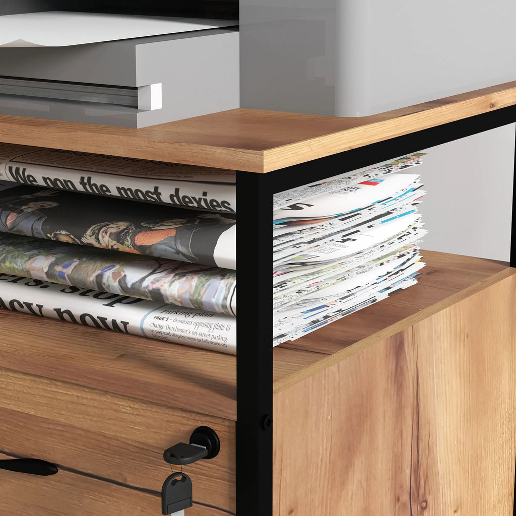 Vinsetto Office Drawer Unit with Wheels Lock 44X40X66.5 cm