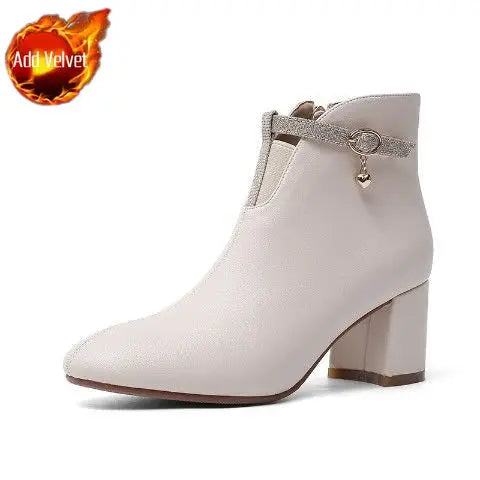 Leather Waterproof Women's Ankle Boots