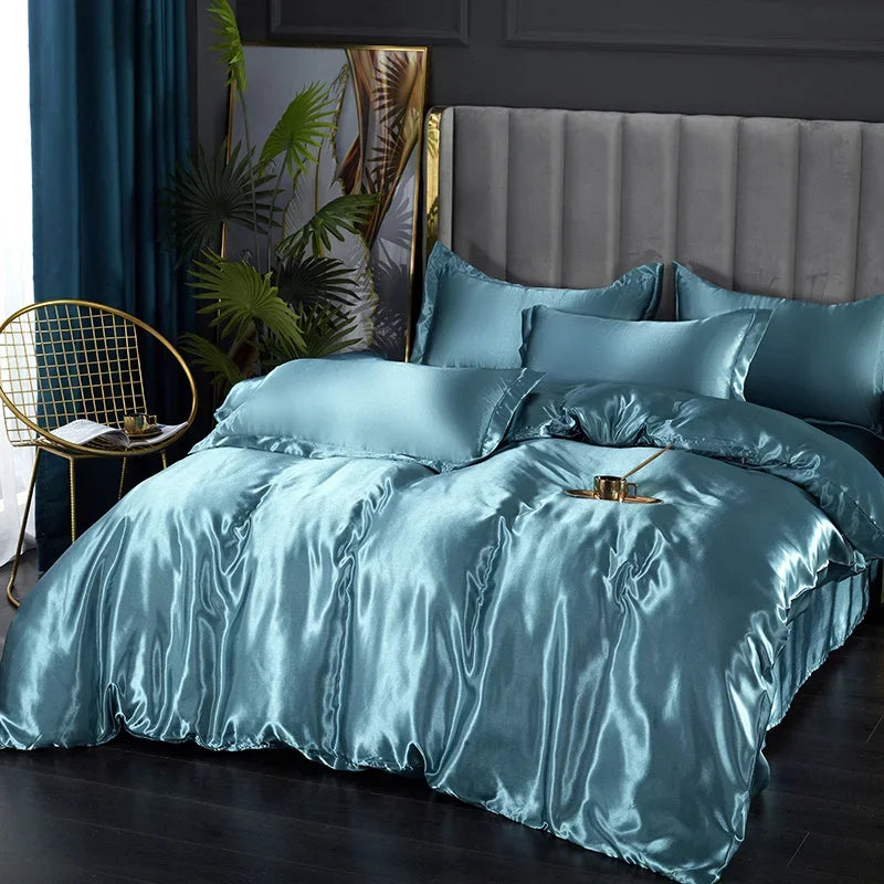 Silk Bedding Set with Duvet Cover 