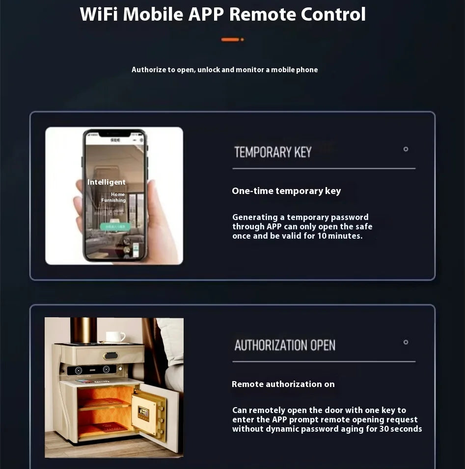 Modern Home Smart Wooden Bedside Cabinet Integrated