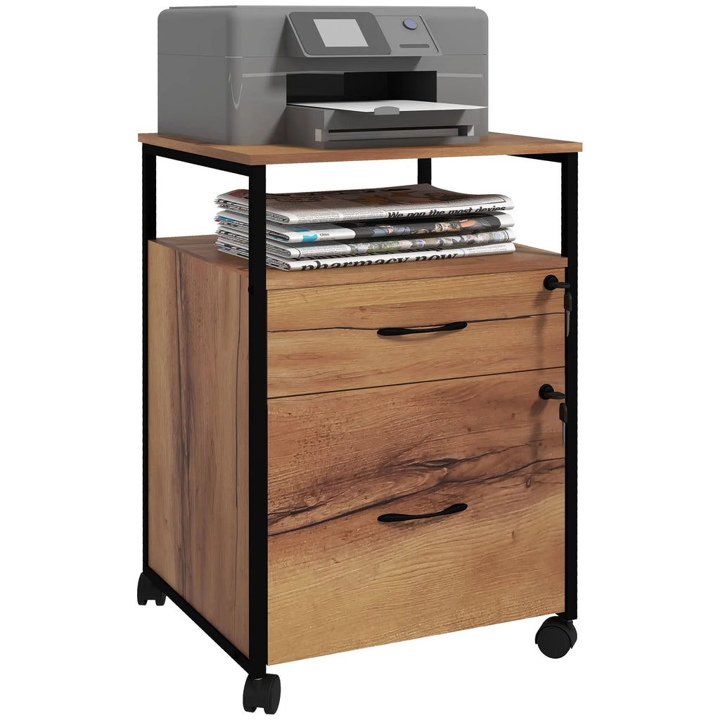 Vinsetto Office Drawer Unit with Wheels Lock 44X40X66.5 cm