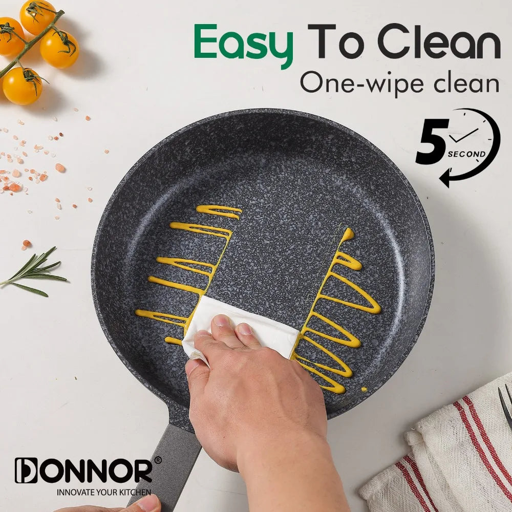 DONNOR Kitchen Cooking Set 12 Pcs Pots and Pans