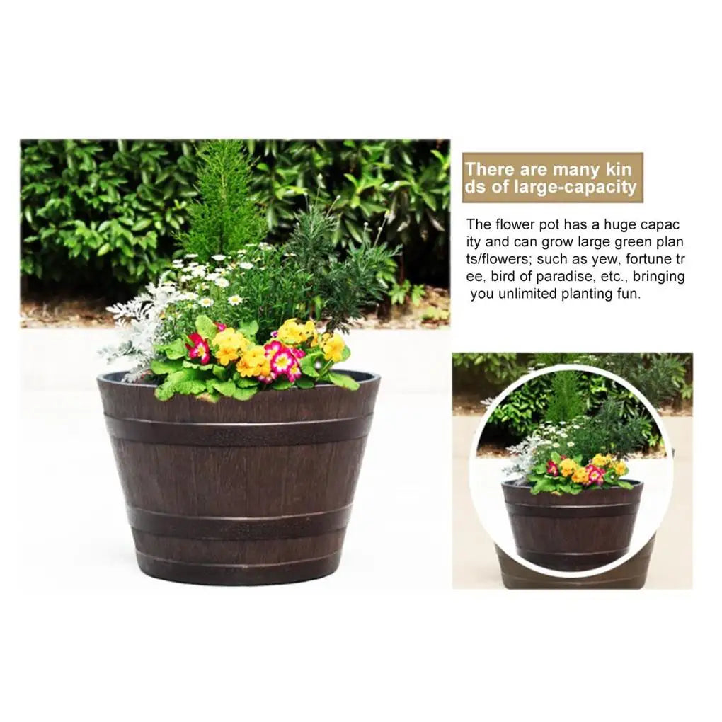 9 Inch Resin Flower Pot Vintage Style