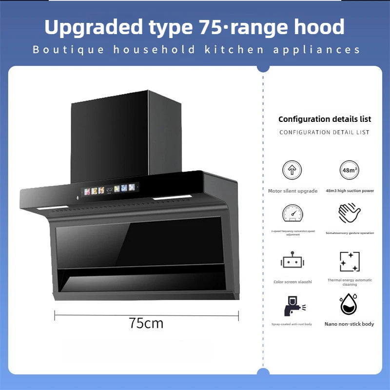 Household Range Hood for Kitchen Large Suction Range Hood