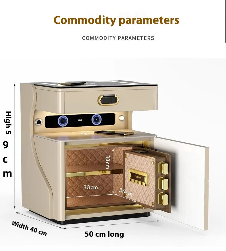 Modern Home Smart Wooden Bedside Cabinet Integrated