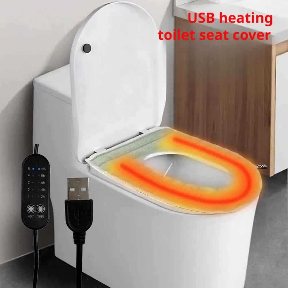 USB Heating Toilet Seat Cover Universal Soft Toilet Mat