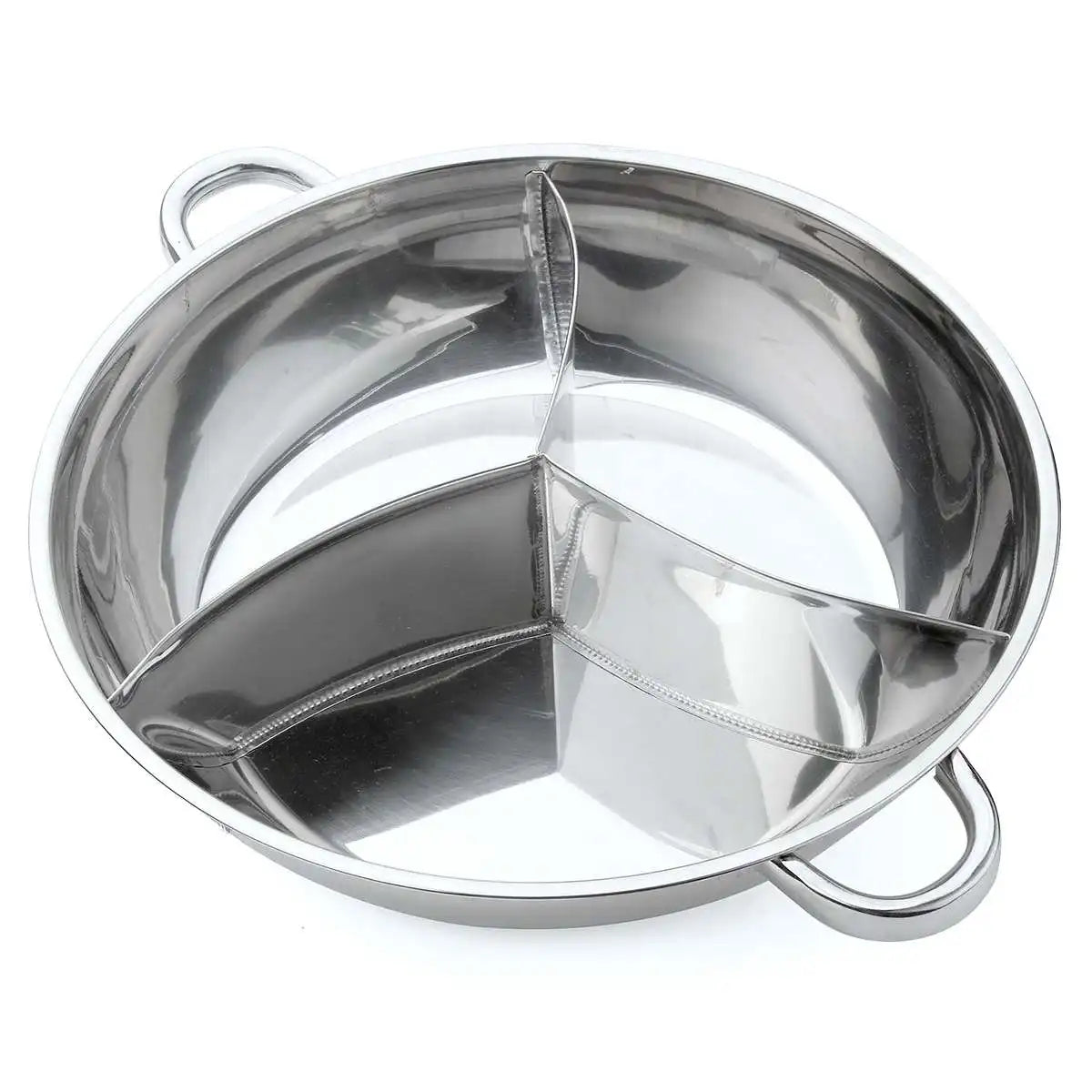34cm Stainless Steel Hot Pot Three Divided Cookware