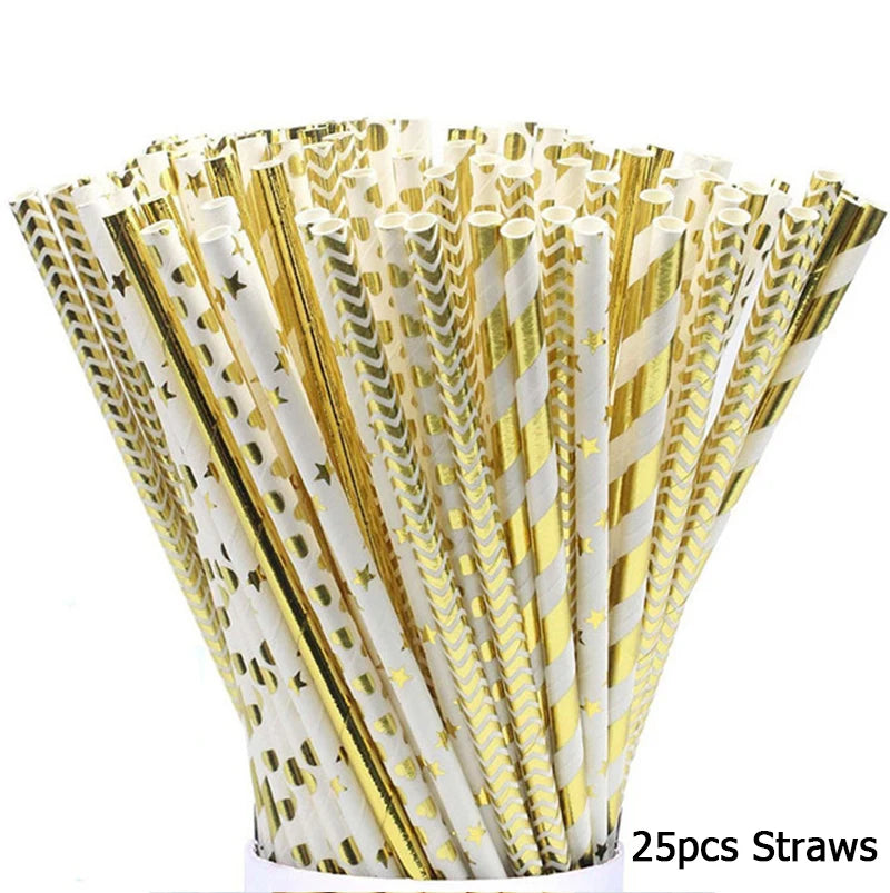 White Disposable Tableware Set Party Supplies