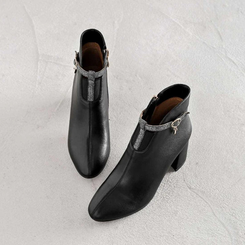 Leather Waterproof Women's Ankle Boots