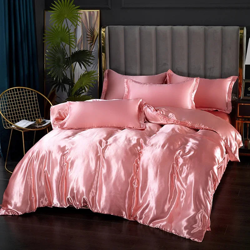 Silk Bedding Set with Duvet Cover 