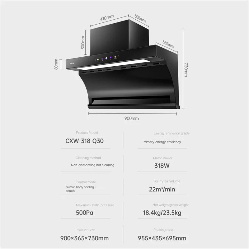 Large Suction Hood Kitchen Range Hood Exhaust