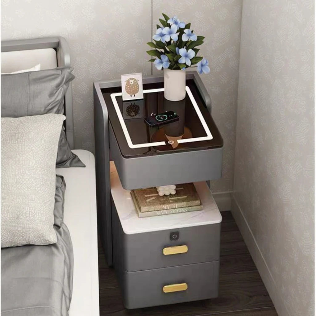 Small Smart Bedside Cabinet, Simple and Modern, High-end
