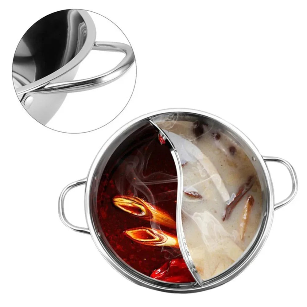 30cm Hot Pot with Divider Stainless Steel Household