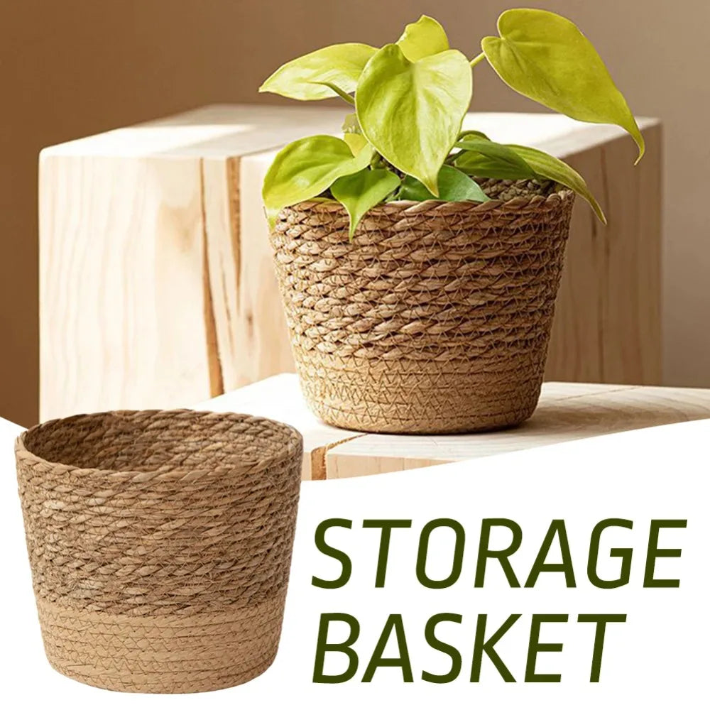 Straw Weaving Flower Plant Pot