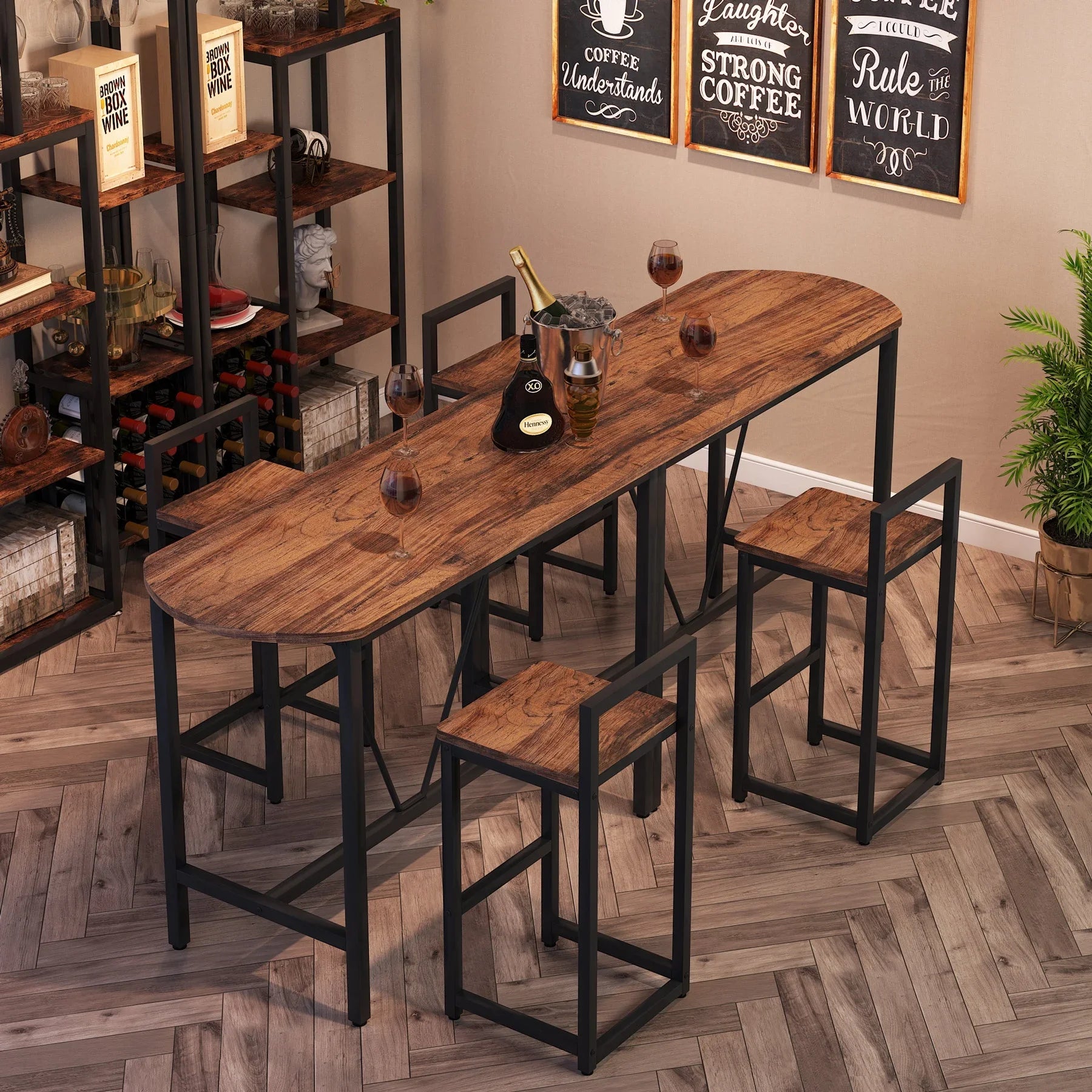 Tribesigns Counter Height Mini Wine Bar Table Sofa