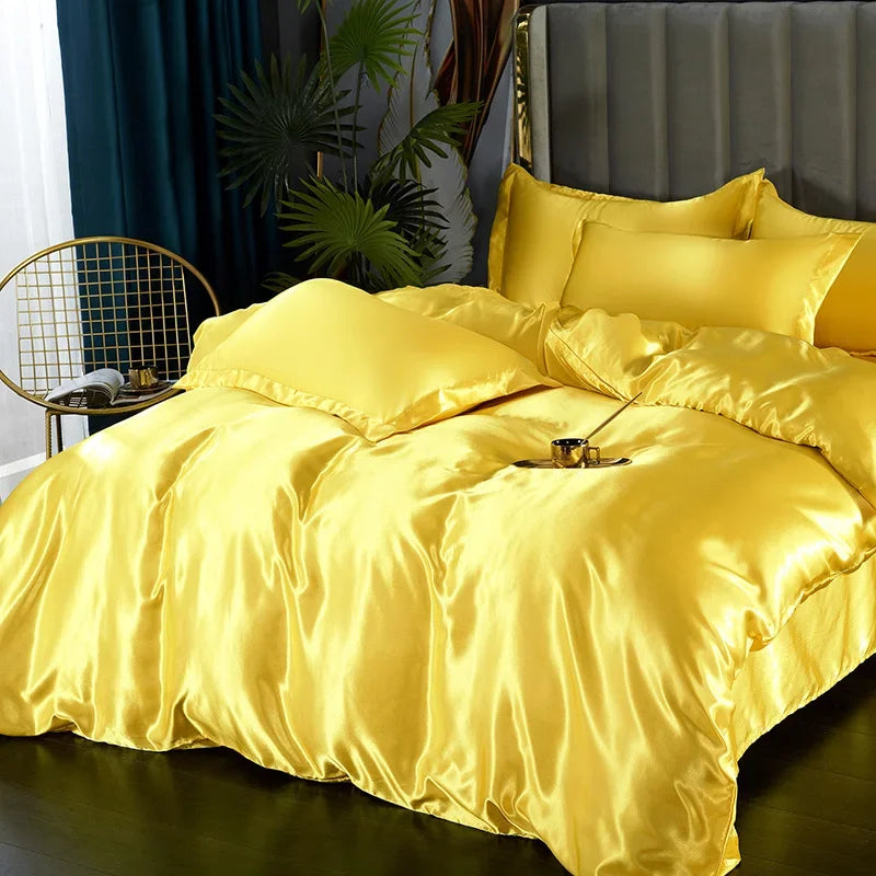 Silk Bedding Set with Duvet Cover 