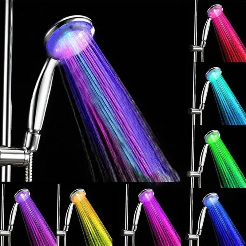 7 Colors Changing LED Shower Head Rainfall Shower