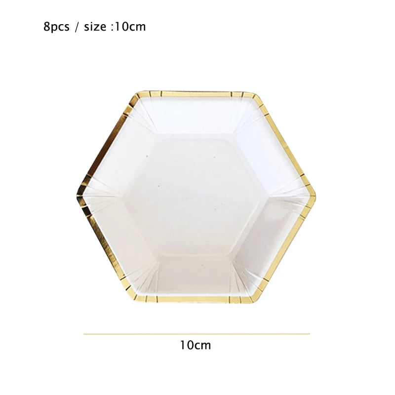 White Disposable Tableware Set Party Supplies